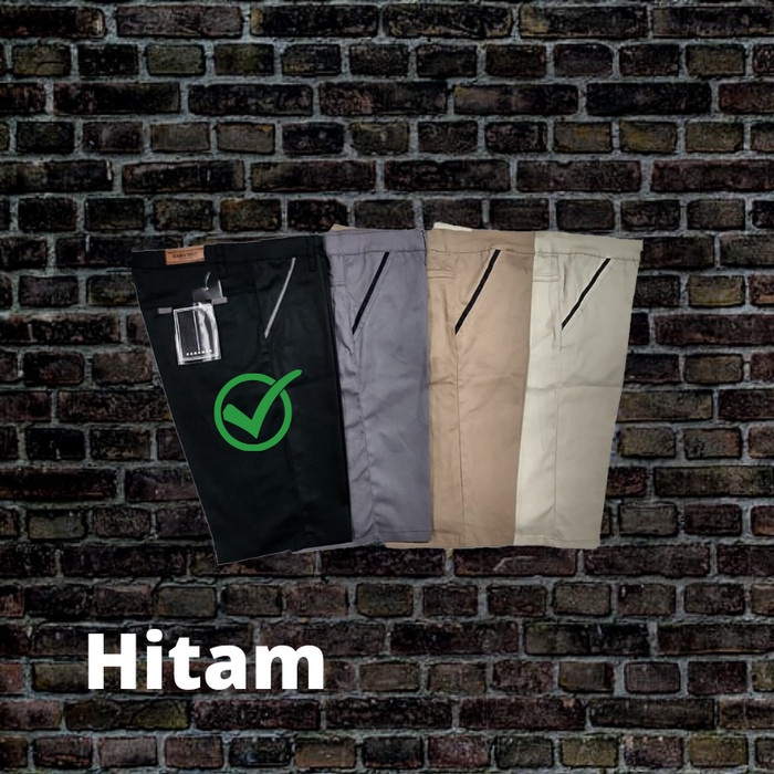 celana Celana Chino Katun Chinos Pendek Cowok Cinos Pria 27-38 Slim Fit Melar - 32, Hitam(C2F2) cela