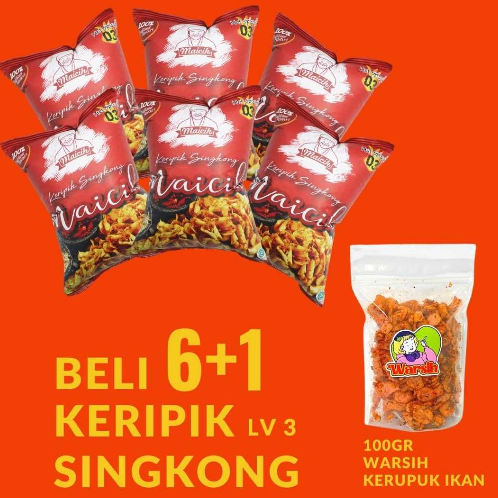 

Recommended BELI 6 DAPET 1 // Keripik Singkong Pedas Maicih Level 3 Kemasan 100 gr