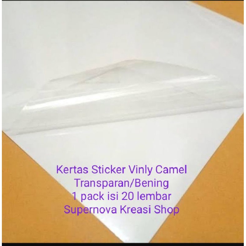 

Kertas Sticker Transparant/Bening Camel F4 Murah - 20 Lembar