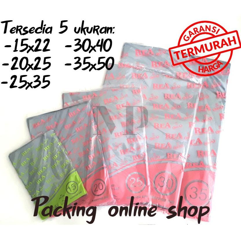 Best - Plastik HD Tanpa Plong 25x35 REA Kantong Kresek Packing Online Shop Shopping Bag Tebal Silver .,