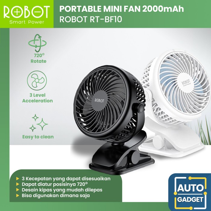 TERBARU ROBOT Portable USB Mini Fan Clip Base Kipas Angin Mini /KIPAS ANGIN MINI/KIPAS ANGIN