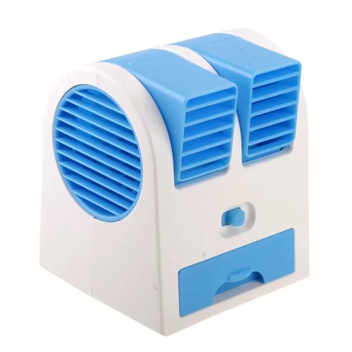 BISA COD Kipas Angin Mini AC Portable Duduk - Twin Double Fan Parfum /KIPAS ANGIN MINI/KIPAS ANGIN