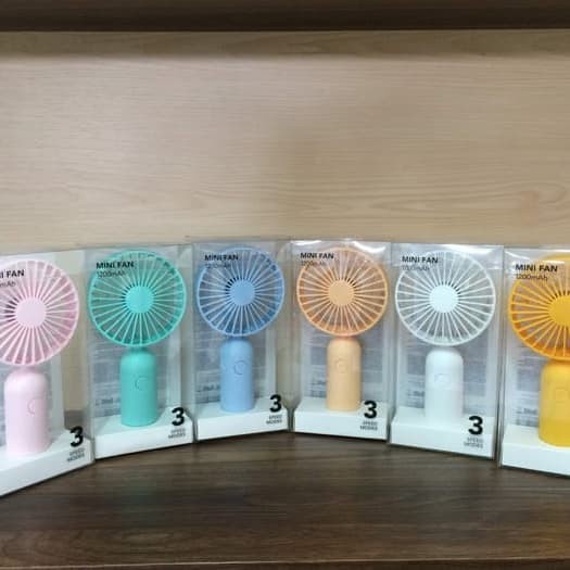 BAYAR DITEMPAT Original Miniso Mini Fan Portable Powerbank Kipas Angin Portable Trave /KIPAS ANGIN