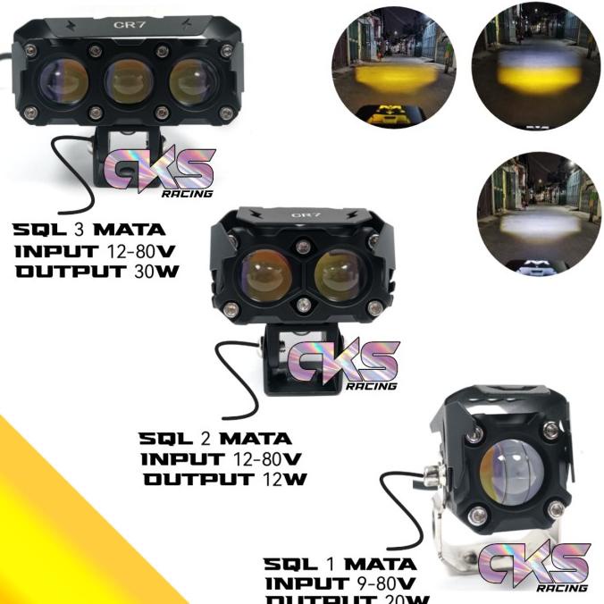 Lampu Tembak Laser Foglamp SQL 3 Mata SQl 2 Mata Q5 CR7 Superbright