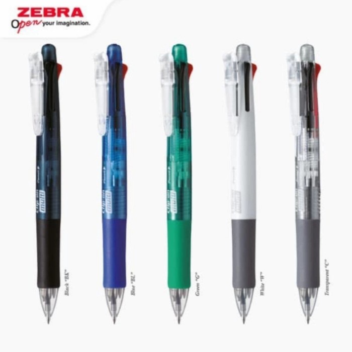 

Pen Zebra 4 warna clip on + pensil