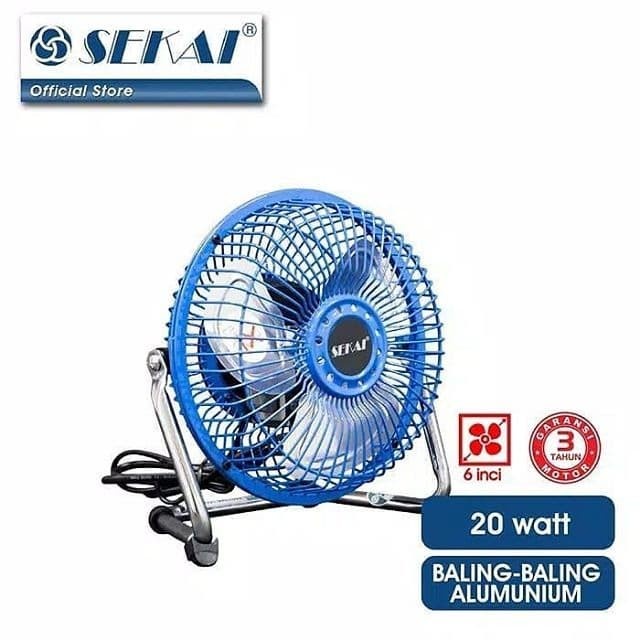 TERMURAH KIPAS ANGIN BESI MEJA KECIL SEKAI 6 INCH HFN 650 TORNADO /KIPAS ANGIN MINI/KIPAS ANGIN