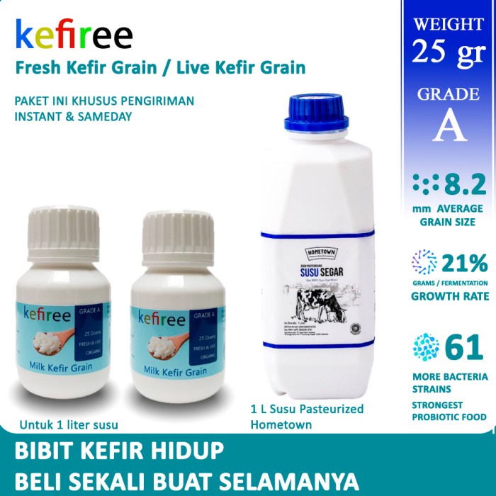 

PAKET BIBIT KEFIR HIDUP/KEFIR GRAIN (FRESH) GRADE A - KEFIREE (50 gr)