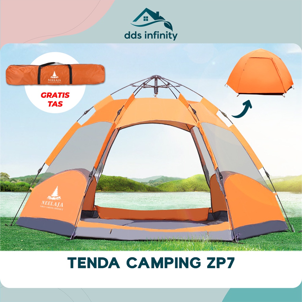 Tenda Camping ZP-7 Kapasitas 3-5 Orang Tenda Otomatis Outdoor & Indoor Tenda Gunung