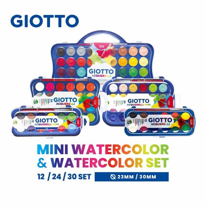 

BARANG TERBARU !!! GIOTTO ACQUERELLI WATER COLOR CAKE BLOCK PAINT SET CAT AIR PADAT - TERLARIS