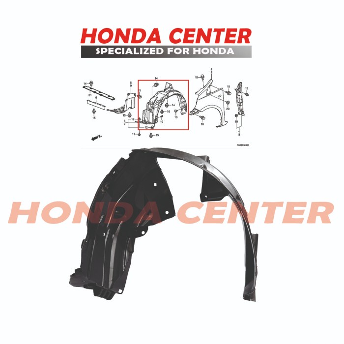 Bherby Spakbor Inner Linner Fender Depan Jazz Ge8 2012 2013