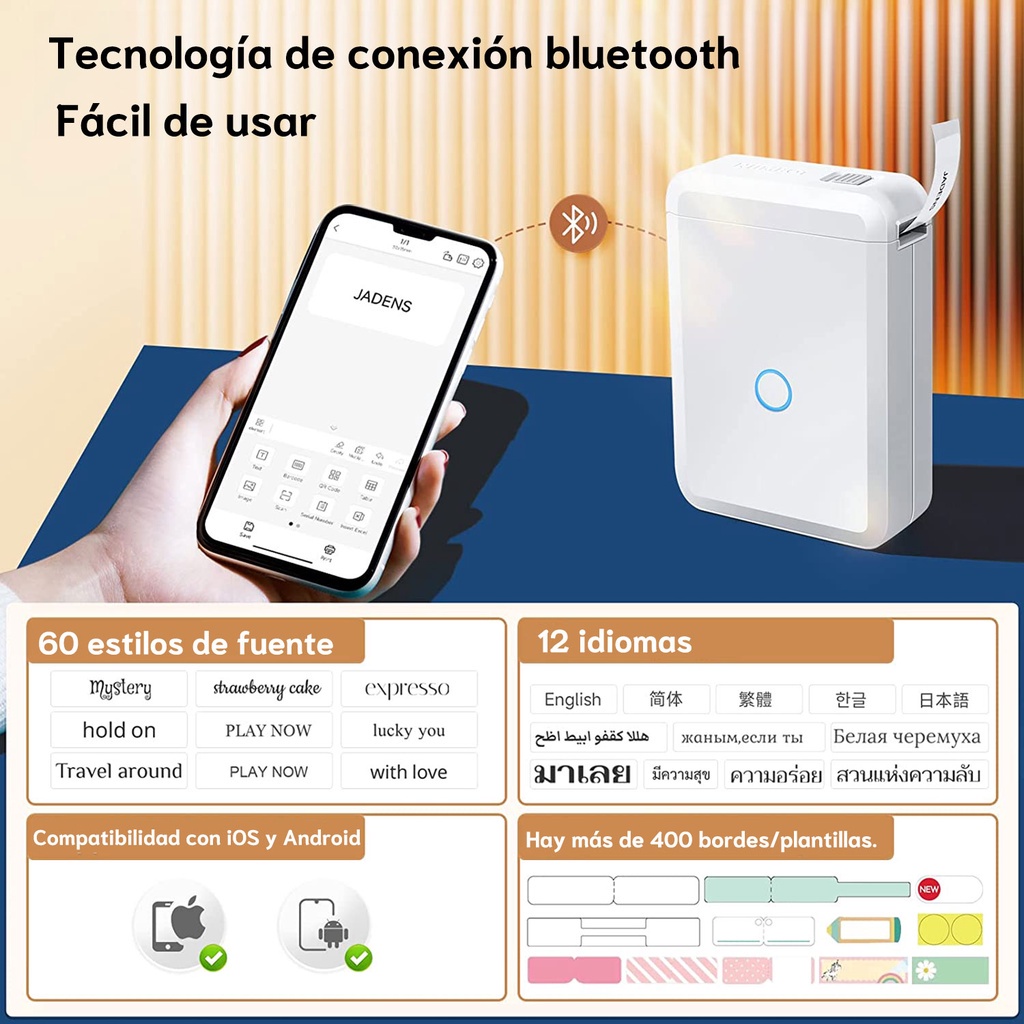 

Niimbot D110 Printer Label Nirkabel Bluetooth Termal Printer Label Portabel Pembuat Label.