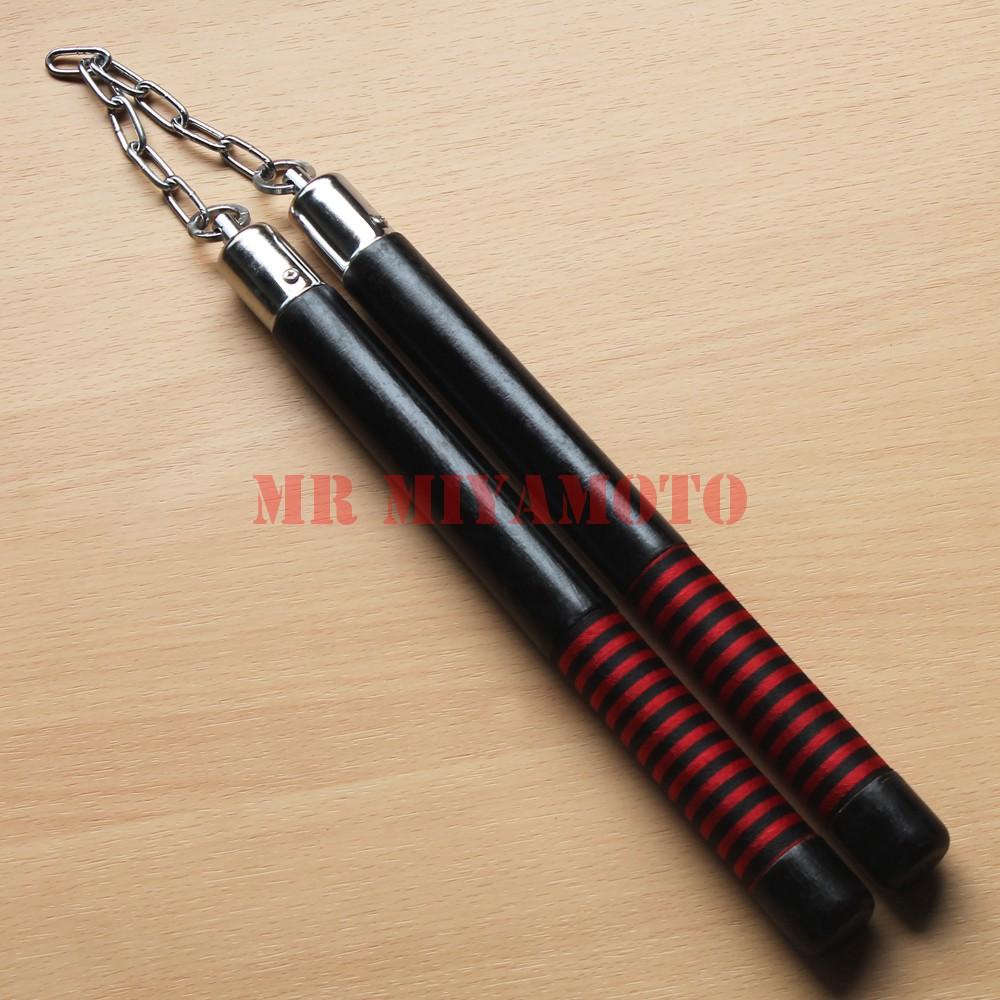 Double Stick Ruyung Wooden Nunchaku Kayu Model STRIP/BELANG MERAH HITAM Best SEller