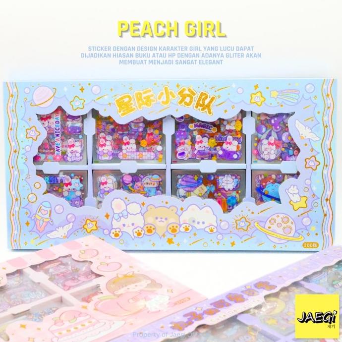 

Termurah Jaegi - Premium Waterproof Sticker Karakter Peach Girl Edition Isi 200 Best Seller