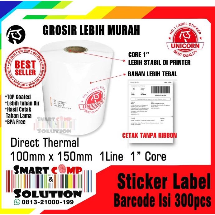

Baru Label Bare 100 X 150 Mm Kertas Sticker Label Thermal 100X150 Mm Best Seller