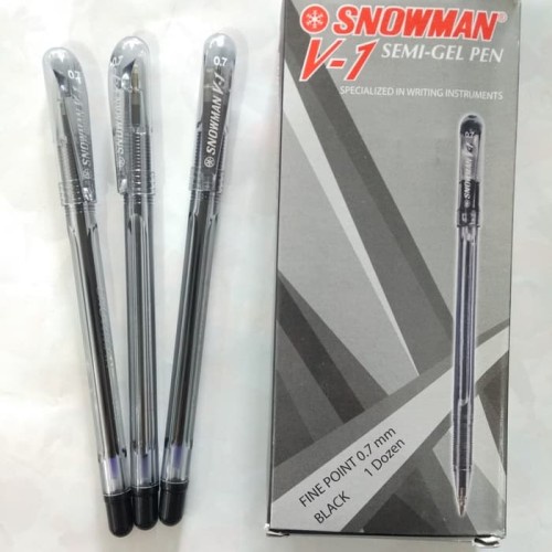 

PULPEN / BALLPOINT SNOWMAN V-1 FINE HITAM