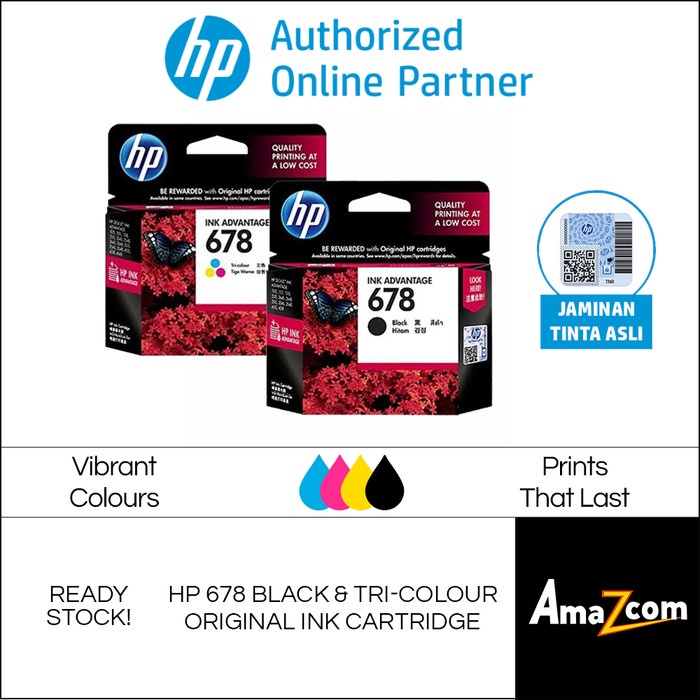 

TINTA HP 678 ORIGINAL 1 SET (BLACK + COLOUR)