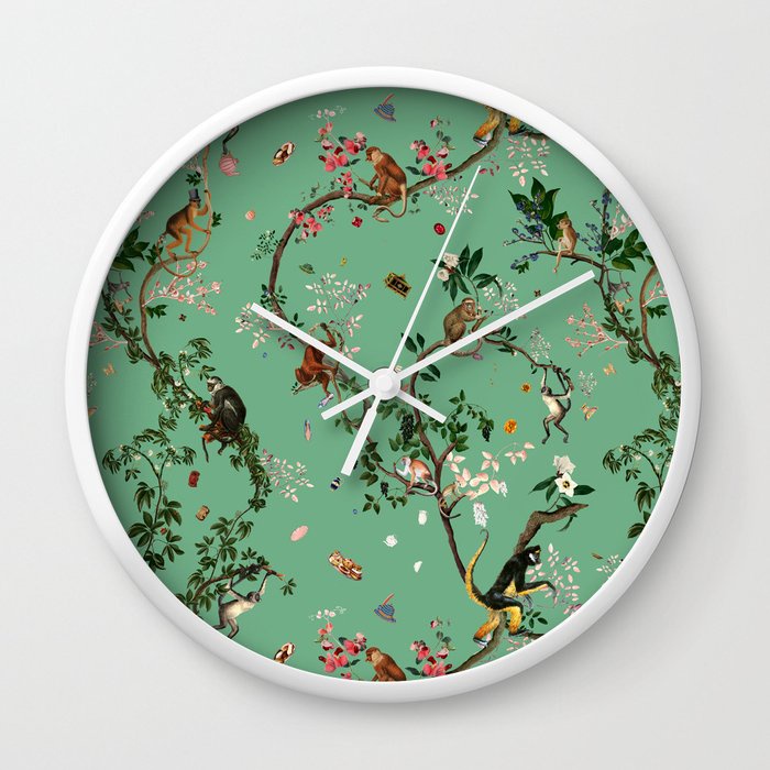 Jam Dinding Hijau Dunia Monyet