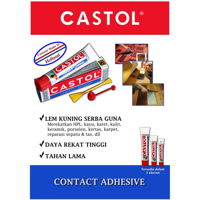 

1 Lusin Lem Castol Contact Adhesive Tube Mini 14Cc