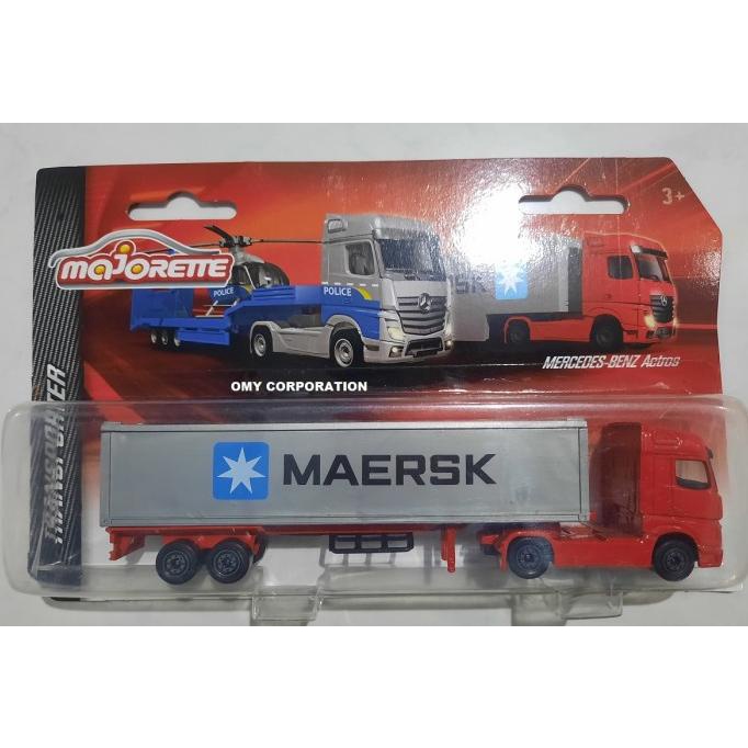 (OMY) MAJORETTE TRUCK MERCEDES BENZ ACTROSS TRUK KONTAINER MAERSK 1/87 BESI