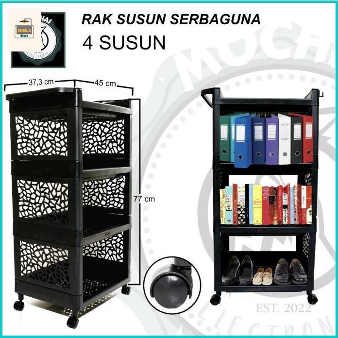 Sheila store Rak Susun Tingkat Plastik Serbaguna 4 susun/tingkat 5 susun/tingkat