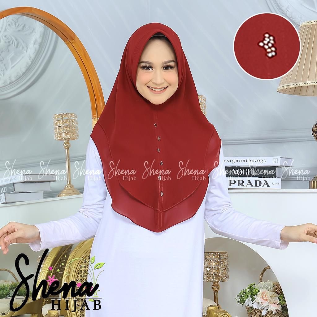 Shena Hijab Ceruty Baby Doll 2 Layer Pad Hiasan Manik