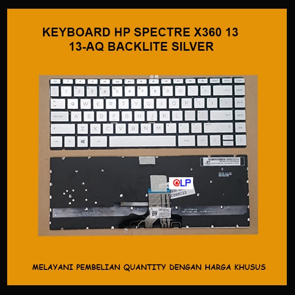 Keyboard Laptop HP Spectre X360 13 13-AQ Silver Backlite