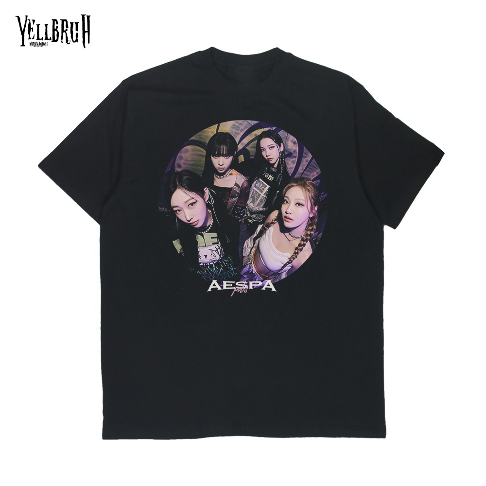 Tshirt Aespa Pobs Globe Vintage Merchandise Yellbruh Baju Kaos