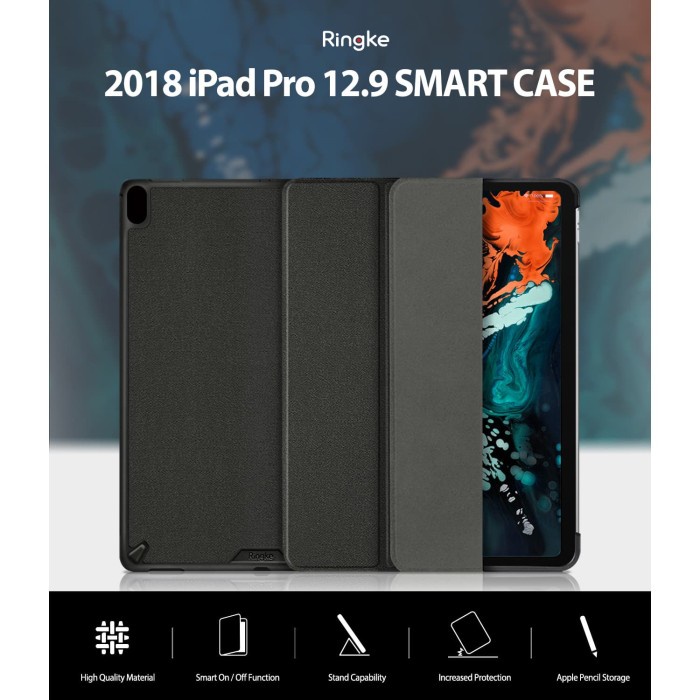 Case Ipad Pro 12.9" 2018 Smart Case Original Rearth Ringke - Black Ready