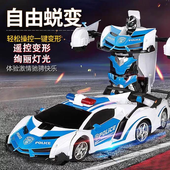 MAINAN MOBIL REMOTE CONTROL POLISI ROBOT RC POLISI ROBOT TRANSFORMER