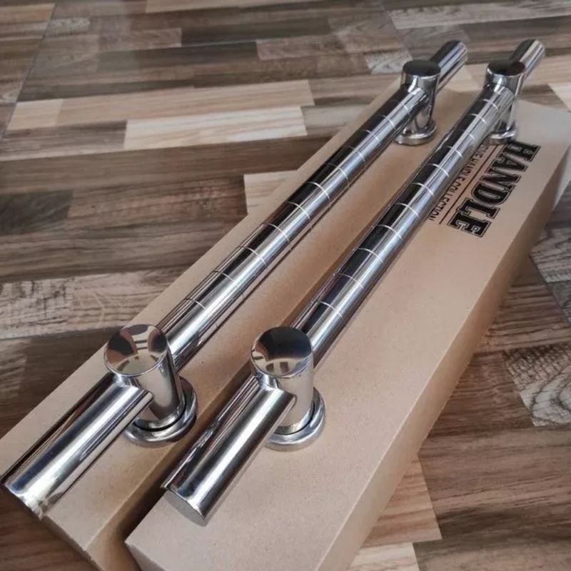 handle pintu rumah minimalis suling bulat jumbo  stainless steel 80cm 100 cm gagang pintu tarikan pi