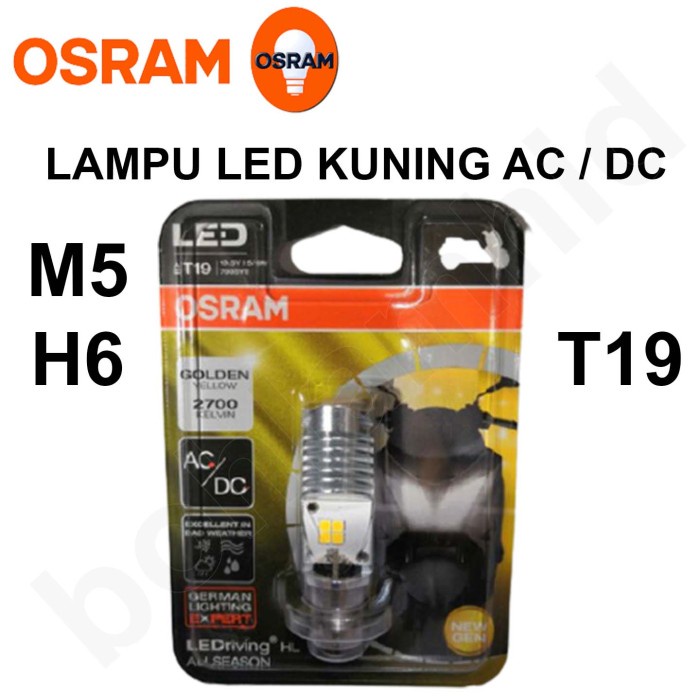 lampu motor led osram kuning 2700k bohlam h6 m5 t19 semua bebek, matik m3m2