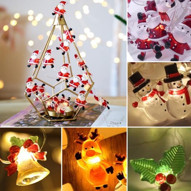 

Lampu Natal Akrilik Hiasan Pohon Santa Snowman Rusa Dekor Christmas Stok Terbatas