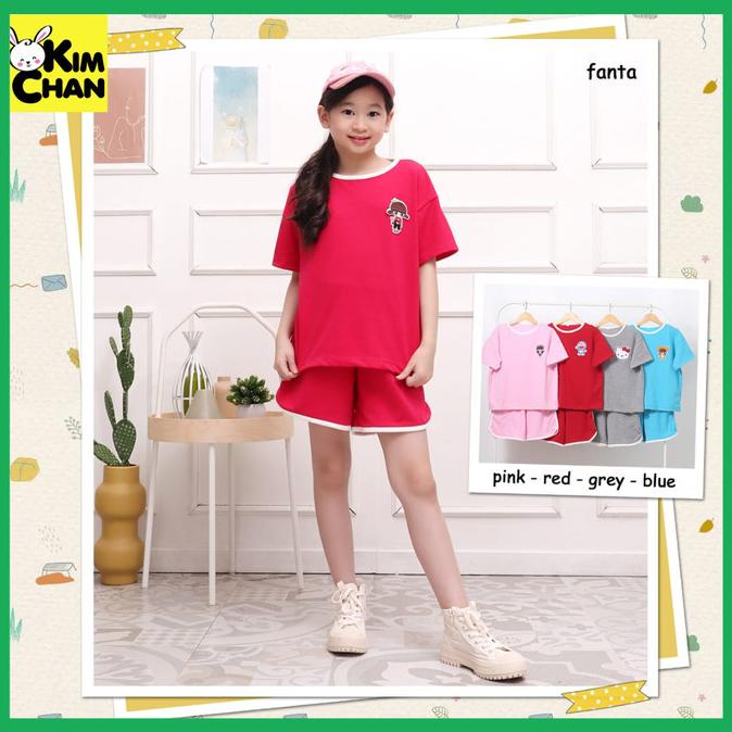 Baju Kaos Santai Setelan Rumah Anak Perempuan 5-12 Tahun Stok Terbatas