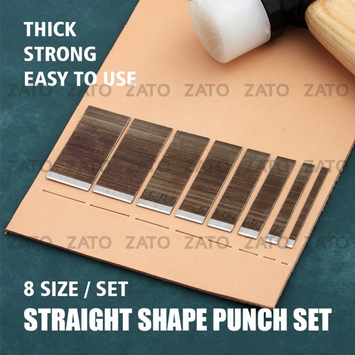 

STRAIGHT SHAPE PUNCH SET - pisau pon - leather tools