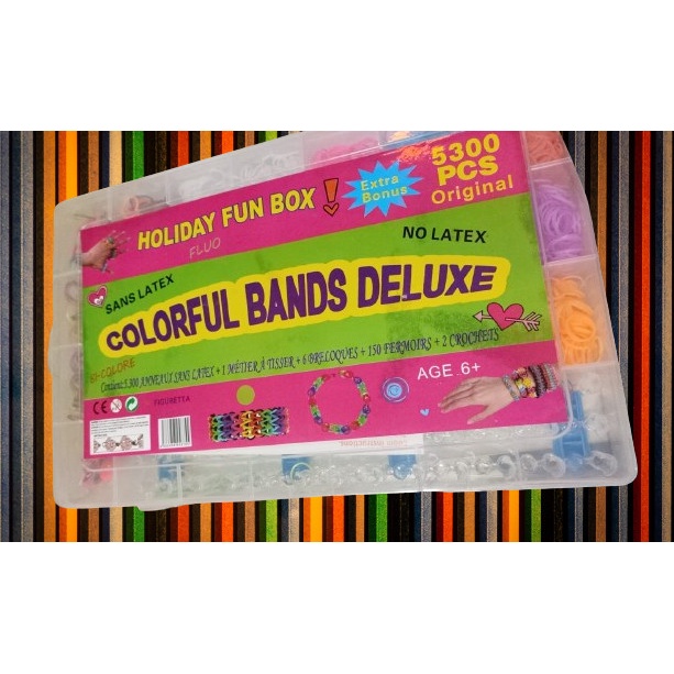 RAINBOW LOOM BANDS / GELANG KARET WARNA WARNI TALI KARET LOOM BAND