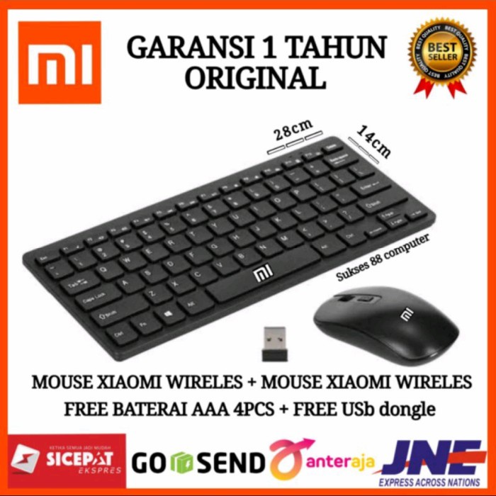 PAKET KEYBOARD WIRELESS + MOUSE WIRELESS COMBO SET XIAOMI MI GKM901 ORIGINAL