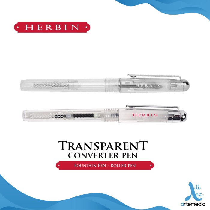 

Gaya Pulpen Isi Ulang Herbin Transparent Converter Pen Roller Fountain Pen