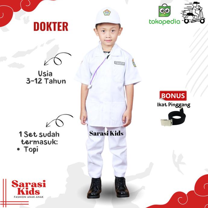 Baju dokter kecil anak kostum dokter kecil anak pakaian profesi