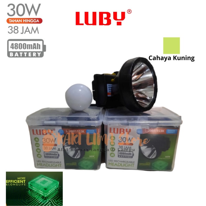 SENTER KEPALA LUBY 30 WATT L-2807/153K ( CAHAYA KUNING )
