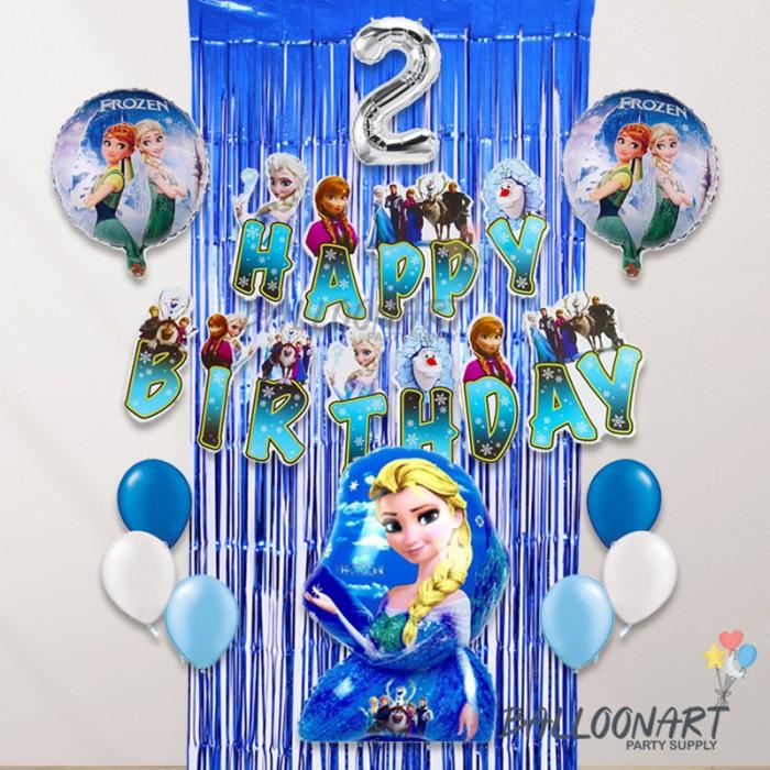 Frozen Simple Dekorasi Set/Dekorasi Ultah Anak Cewe/Balon Foil Frozen 045