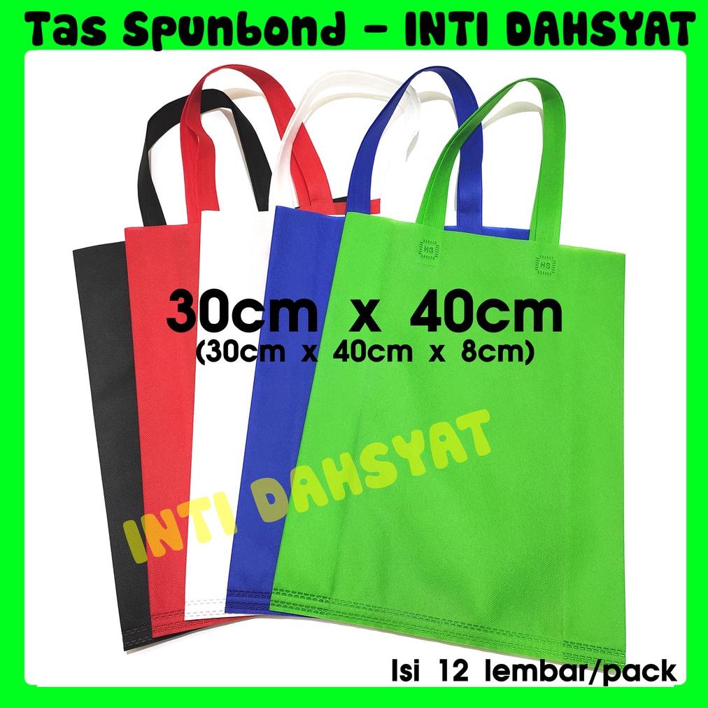 

Special - Tas Spunbond Goodie Bag Non Wooven Handle Lipat Samping 30x40+8 (isi 12lembar/1Lusin) Paling