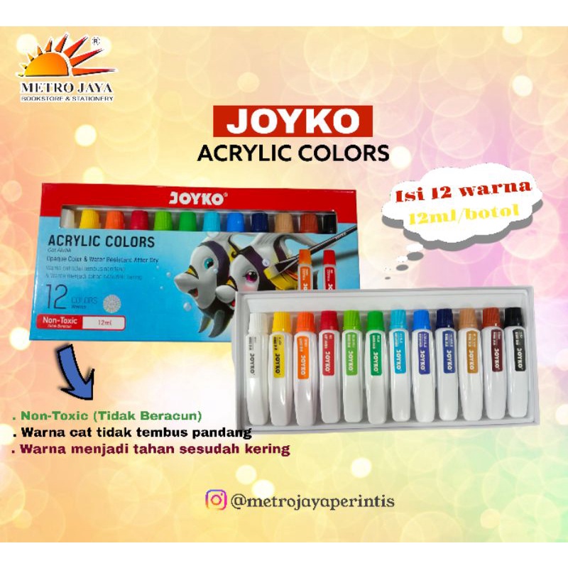 

CAT ACRYLIK JOYKO/ACRYLIK COLORS ISI 12 WARNA