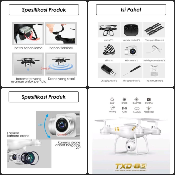 Txd 8S 4K Drone Camera 2Mp Hd1080P Quadcopter Drone Txd8S