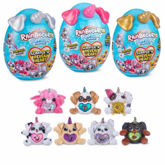 ✅New Ori Zuru Rainbocorns Mini Sparkle Heart Surprise Mystery Egg - Satuan Berkualitas