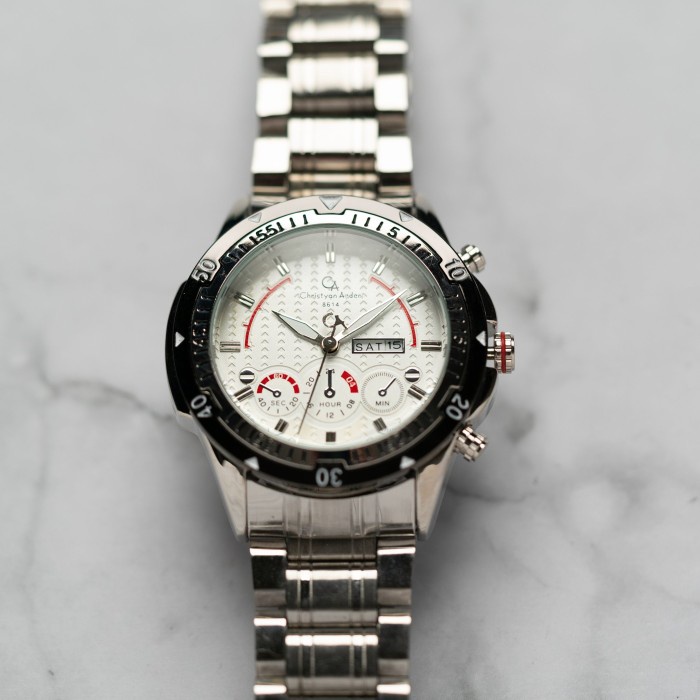 ✅Ori Jam Tangan Pria Christyan Arden Daydate Ca8614 Gth - White 46Mm Terbaru