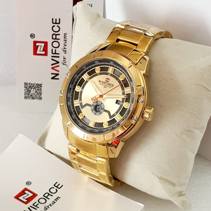 ✅Ori Jam Tangan Pria Naviforce Nf9166 Original Gold Berkualitas