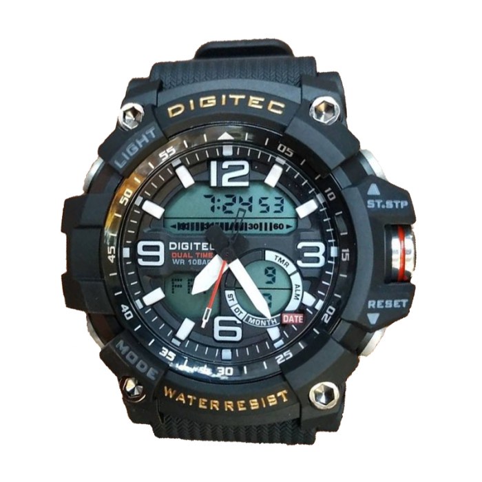 ✅Ori Jam Tangan Pria Digitec Rubber Da2102T Da-2102T Black Bisa Sameday