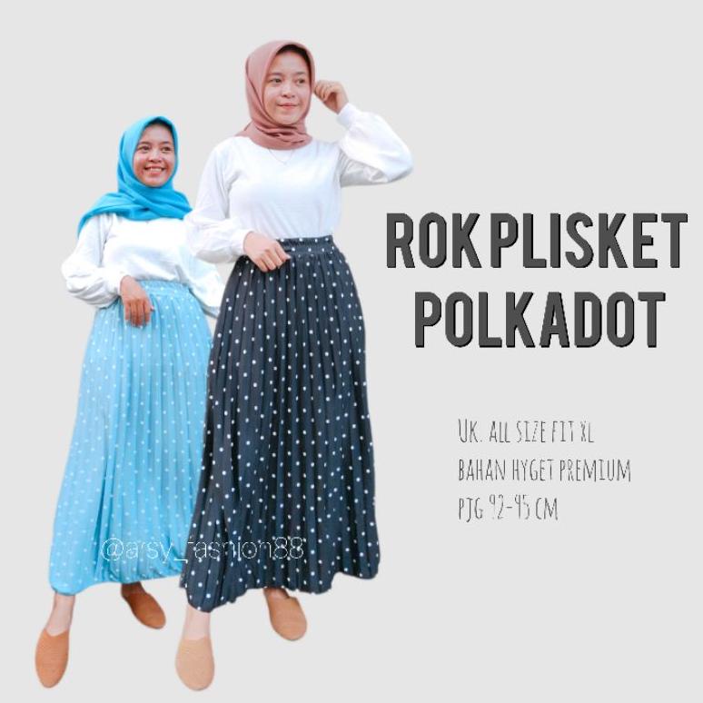 TREND ROK PLISKET POLKADOT PREMIUM - ROK WANITA TREND