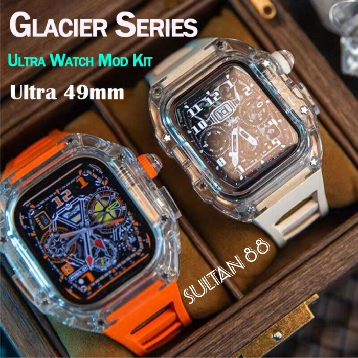 Strap case apple watch ultra RM transparant ice tali jam iwatch 49mm