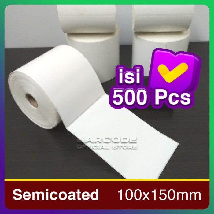 

KERTAS LABEL SEMICOATED 100 X 150mm EKSPEDISI PENGIRIMAN BARANG 4"x6